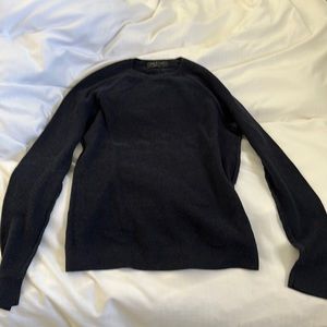 Rag and Bone navy blue cotton long sleeve baseball crew neck waffle knit